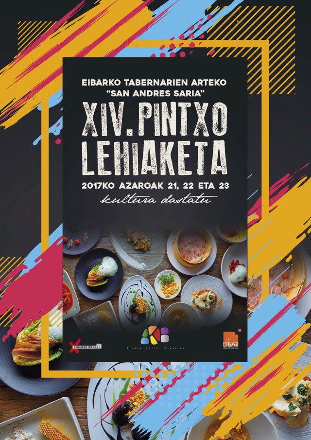 26 bares de Eibar ofrecerán hasta este jueves sus mejores propuestas en el marco del XIV. Concurso de Pintxos 'Premio de San Andrés'