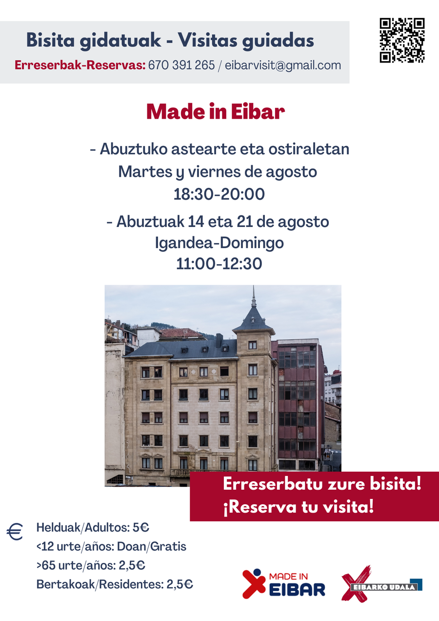 Este verano también habrá visitas guiadas en Eibar