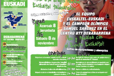 Euskaltel-Euskadi taldea eta Samuel Sanchez txapeldun olinpikoa Debabarrena BTT Zentroan