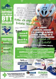 Euskaltel-Euskadi taldea eta Samuel Sanchez txapeldun olinpikoa Debabarrena BTT Zentroan